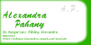alexandra pahany business card