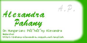 alexandra pahany business card
